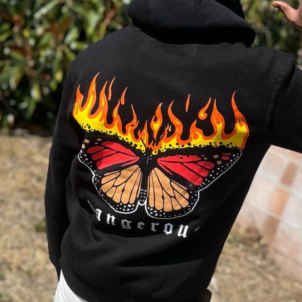 Eldon Dangerous butterfly hoodie size Large